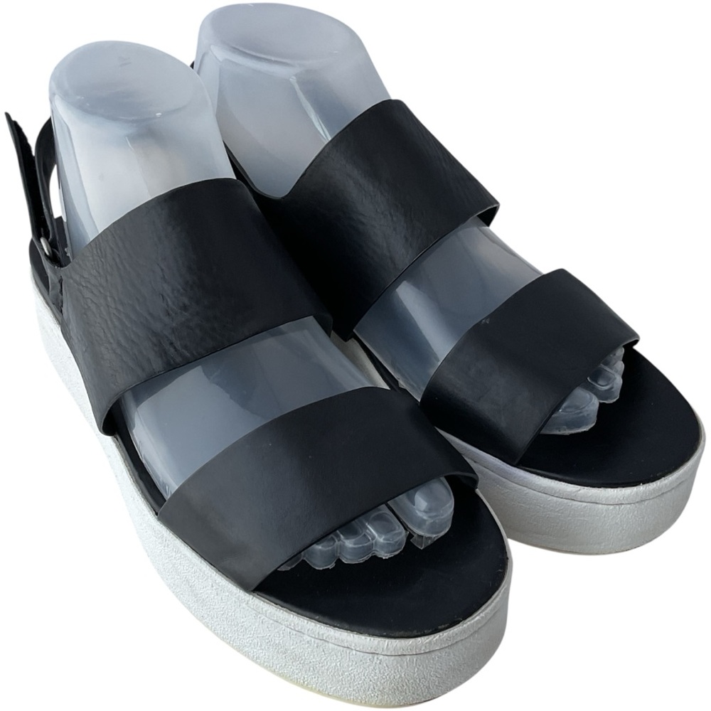Vince. Westport Black & White Platform Sandals Women’s Size 8 M
